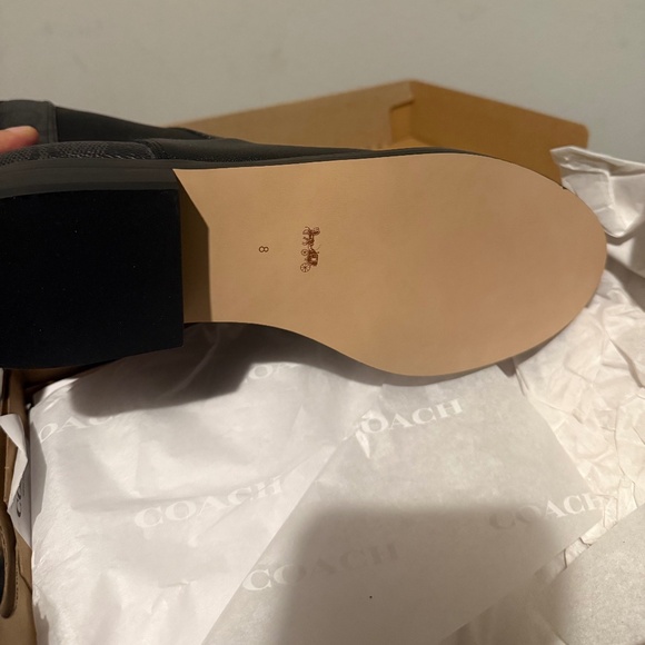 New COACH  Meredith Bootie In Signature Canvas Black/Charcoal - Picture 5 of 7